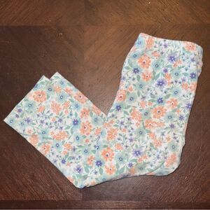 Kids Headquarters size 4t Floral Leggings - Orange, Blue, White